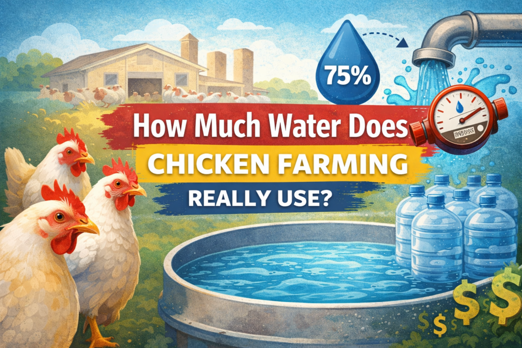how much water does chicken farming use